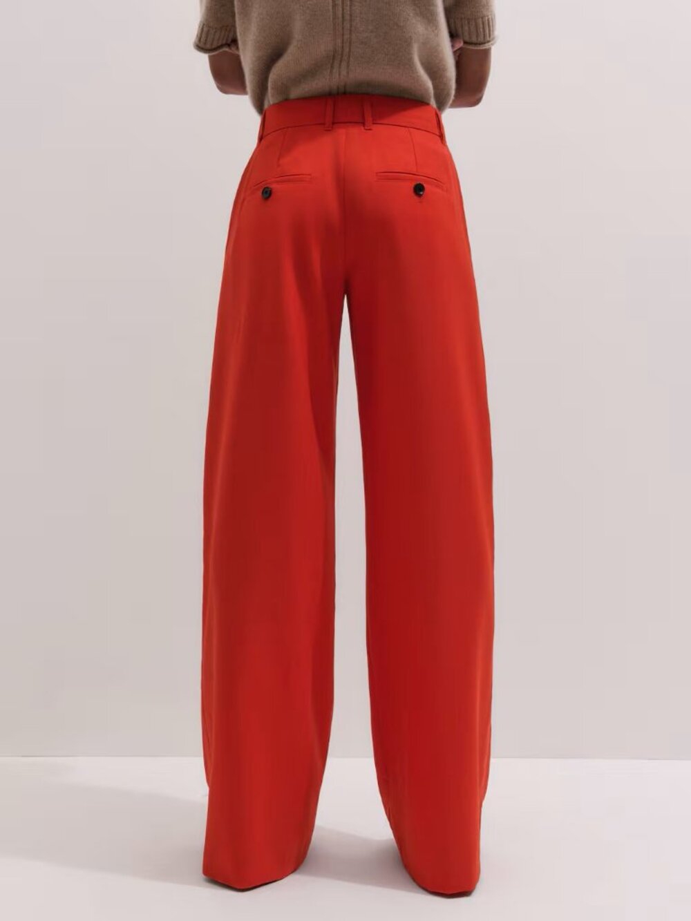 ME+EM Bright Red Wide-Leg Cropped Trousers in Poppy Red EUC - Picture 4 of 8